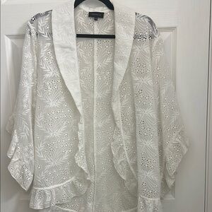 MAJORELLE Ivory Embroidered Kimono